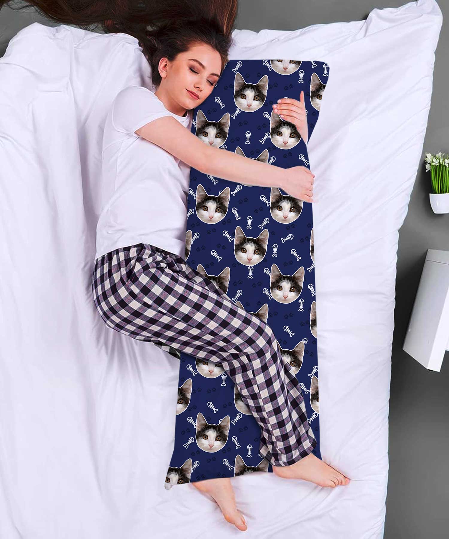 Cat Face Cuddle Buddy Body Pillow