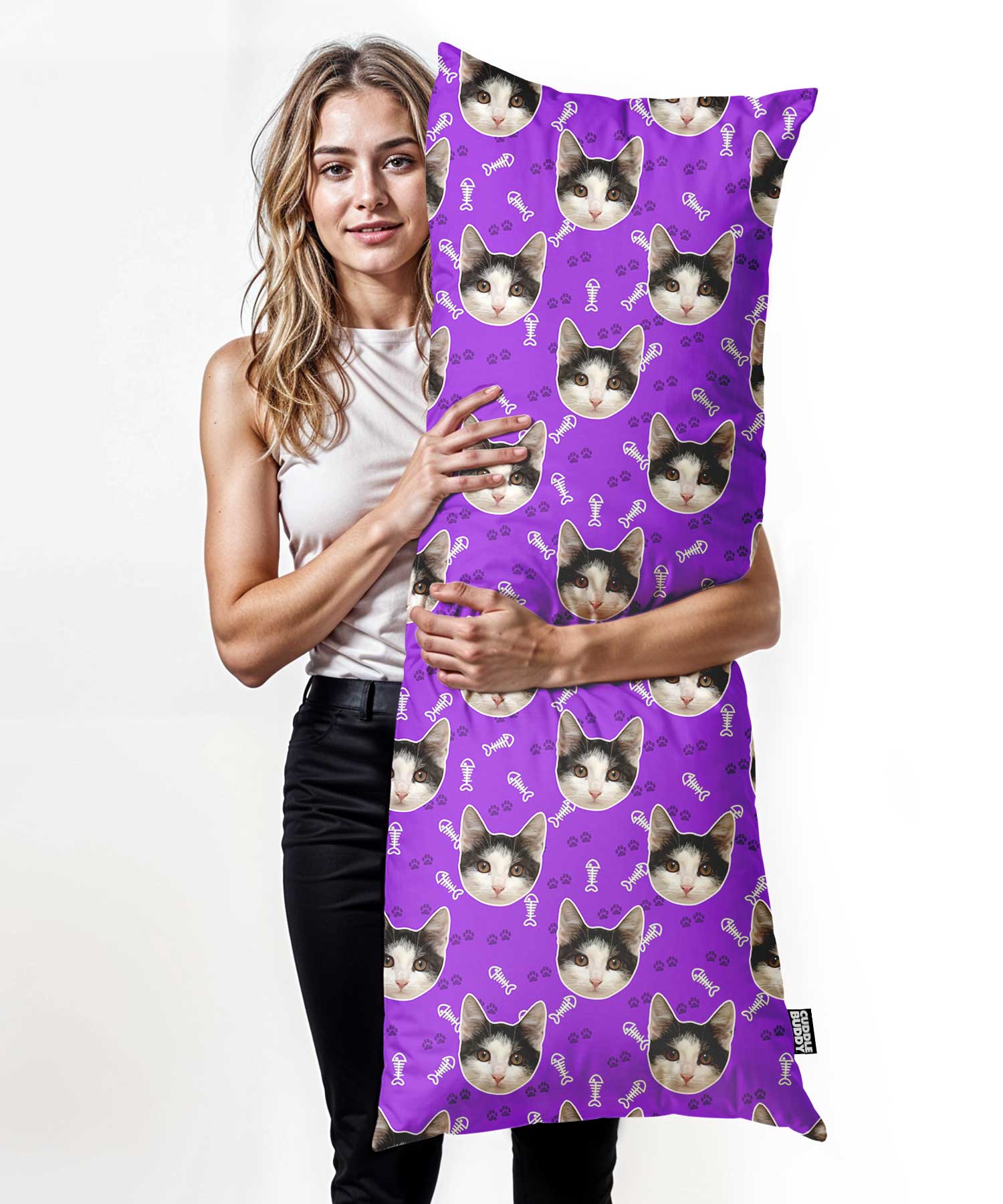 Cat Face Cuddle Buddy Body Pillow