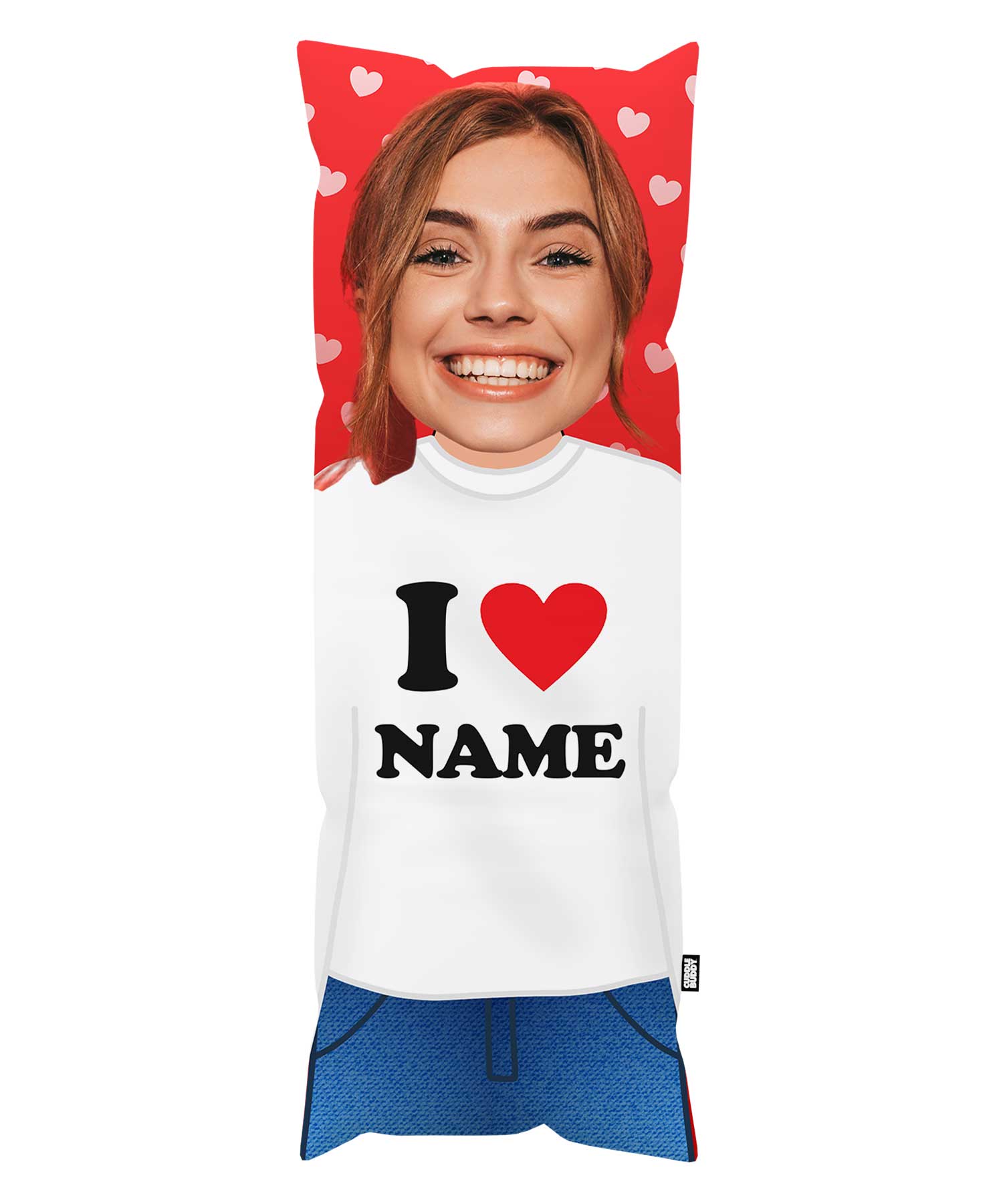 I Heart Your Name Cuddle Buddy Body Pillow - Custom Body Pillow