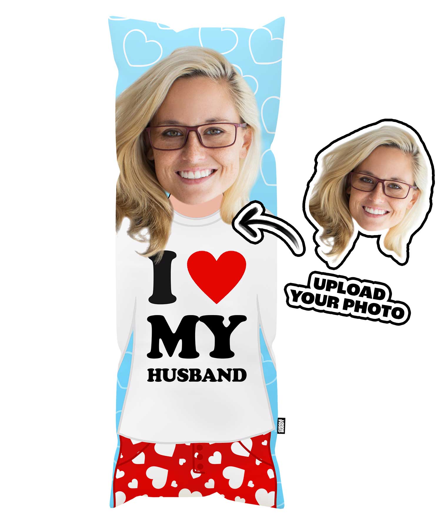 I Love My Husband Cuddle Buddy Body Pillow