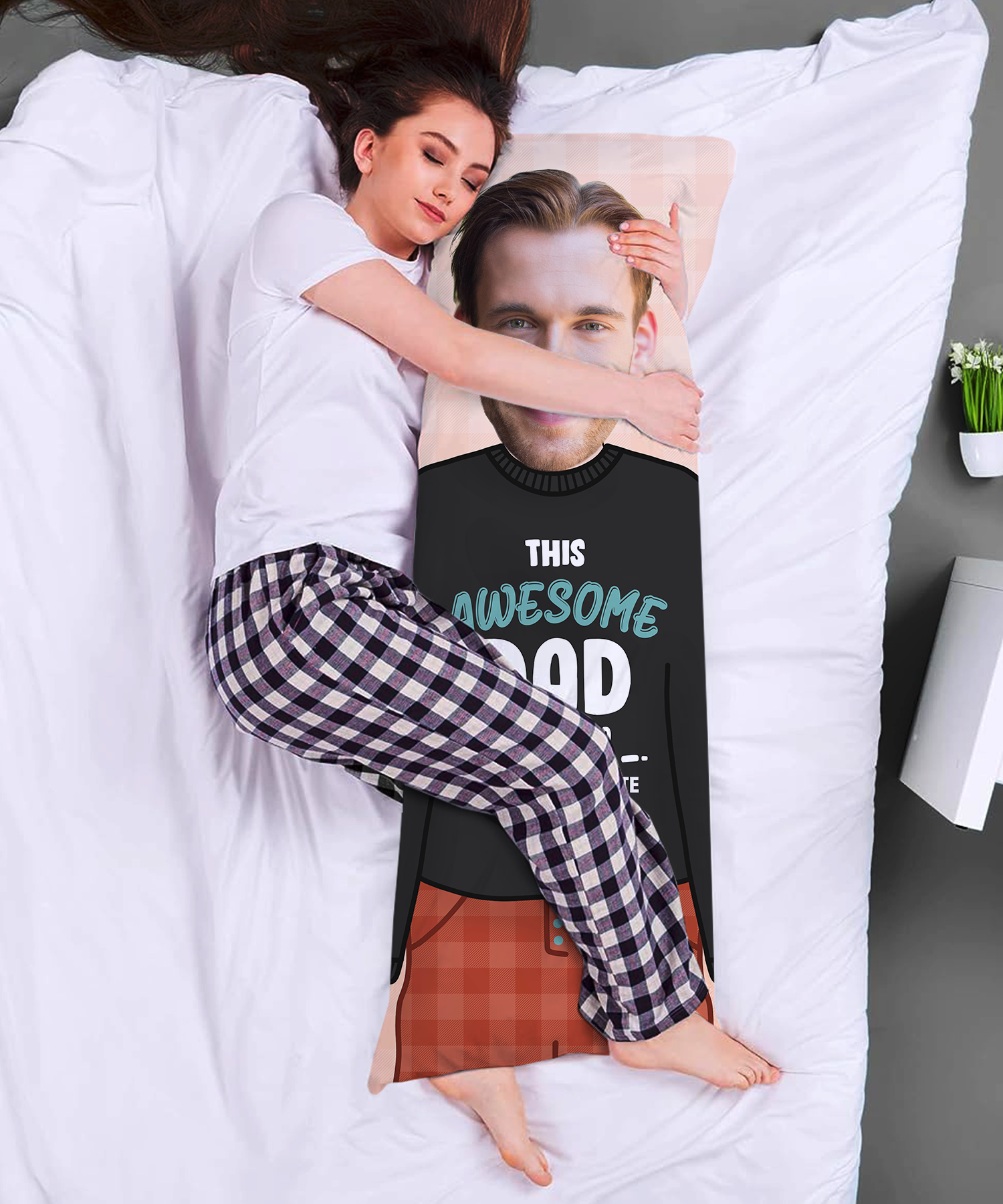 This Awesome Dad Belongs To *Name* Body Pillow