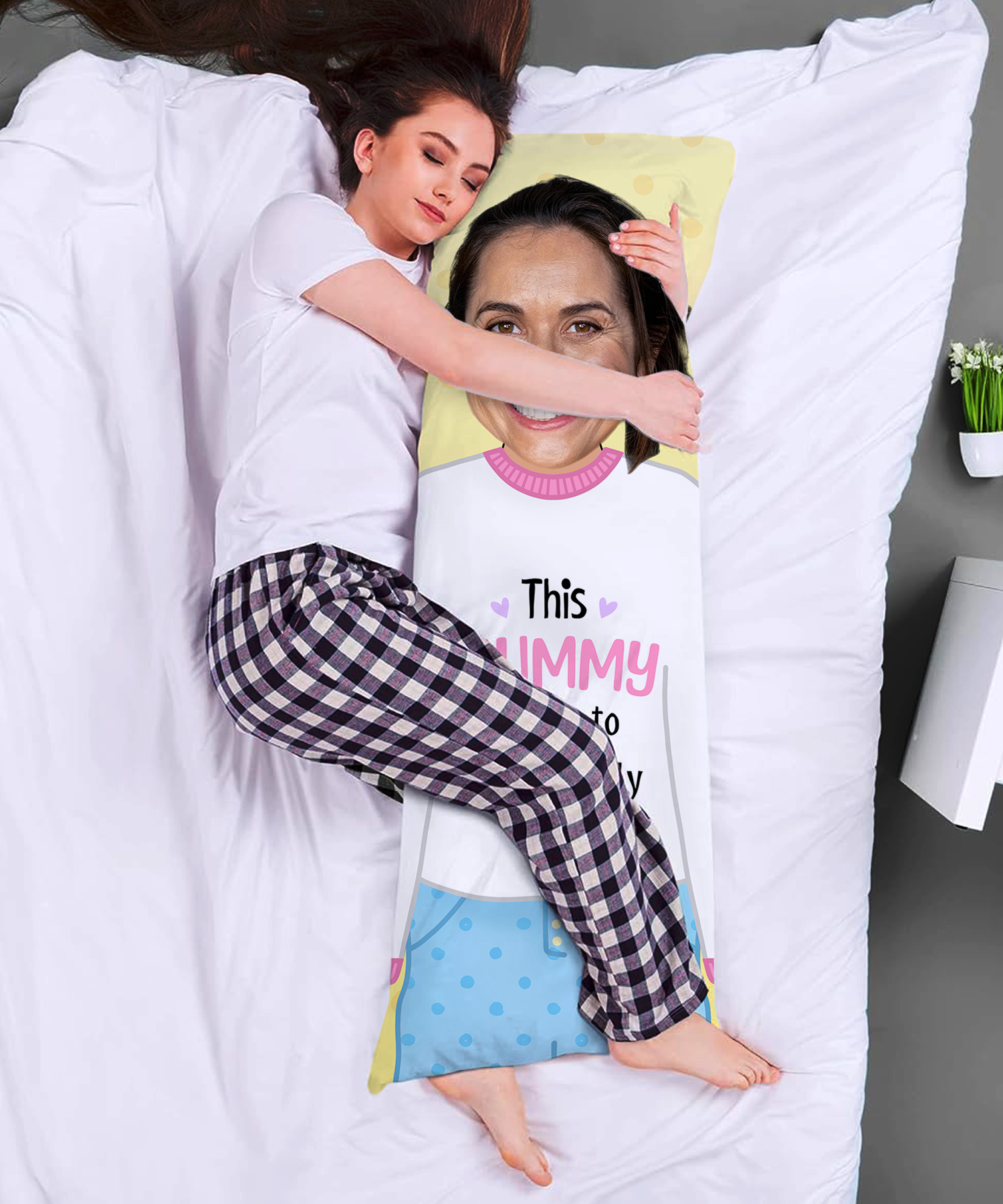 long Personalised Body Pillow for bed