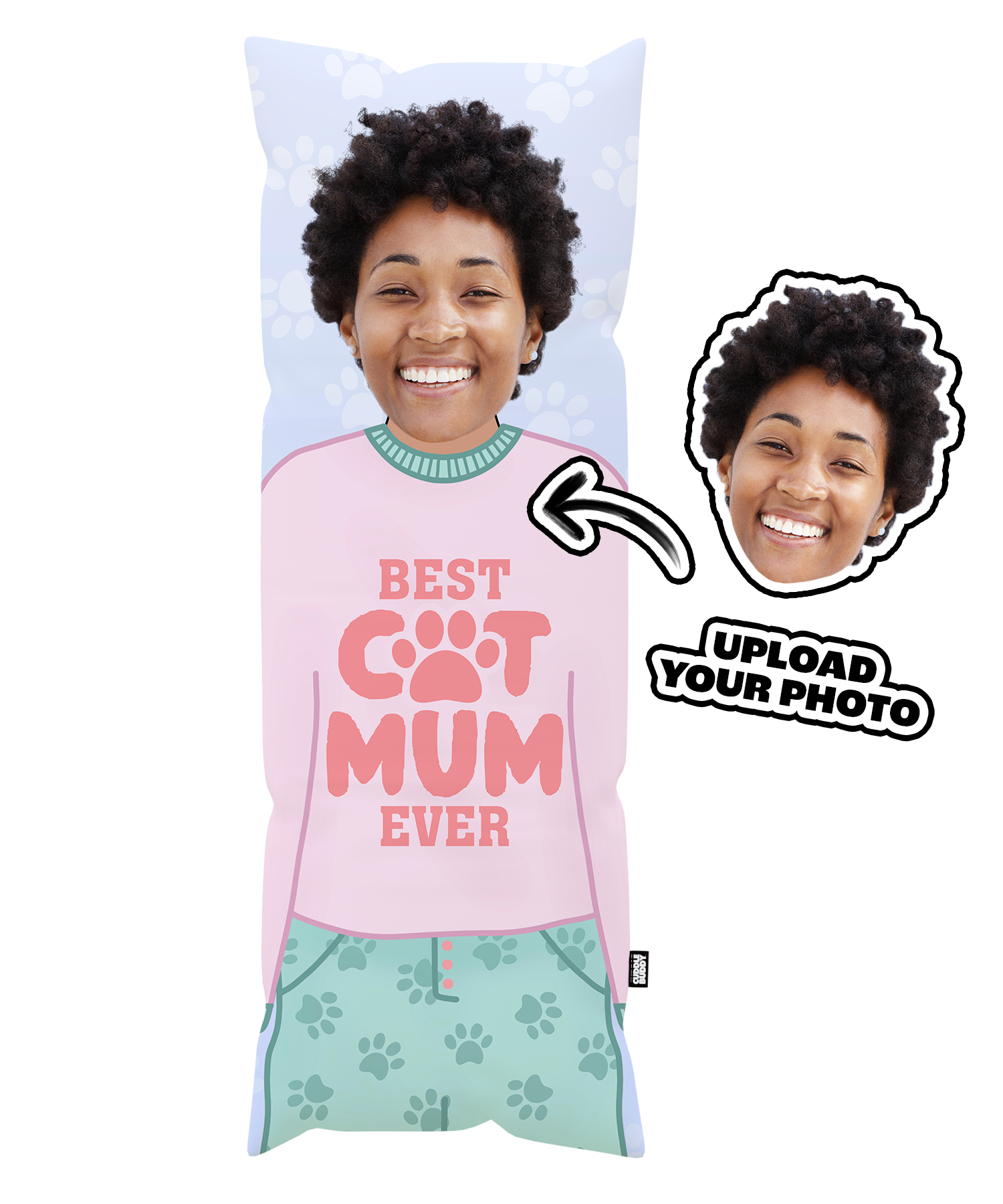 Best Cat Mum Ever Personalised Body Pillow