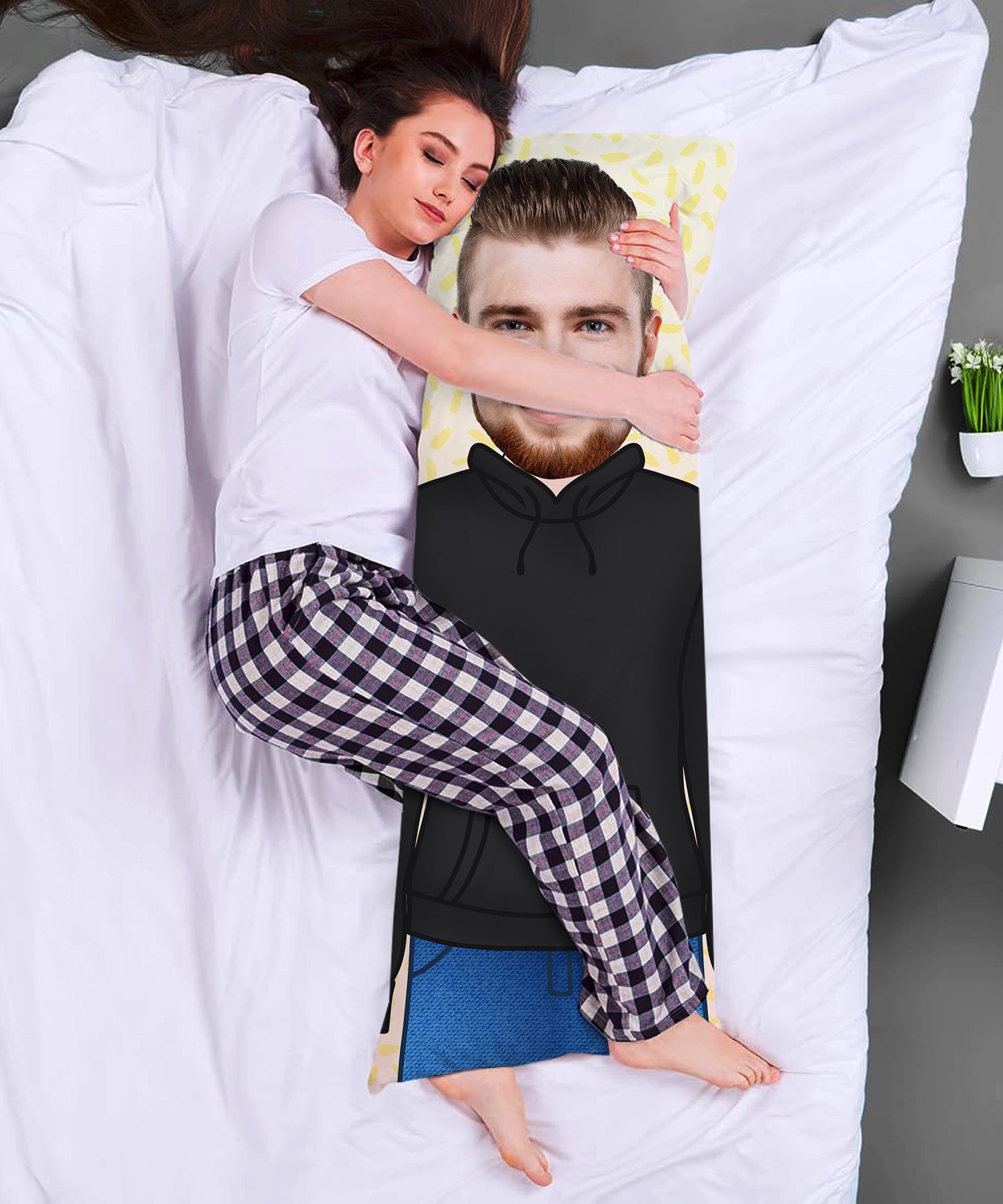 Black Hoodie Cuddle Buddy Body Pillow